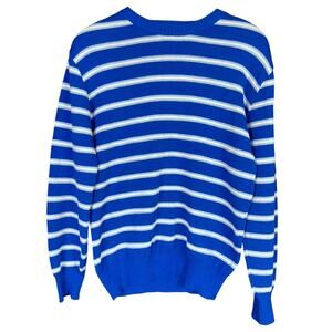 Vintage Men's 90s Townsley Acrylic Blue Normcore Striped Sweater - Small